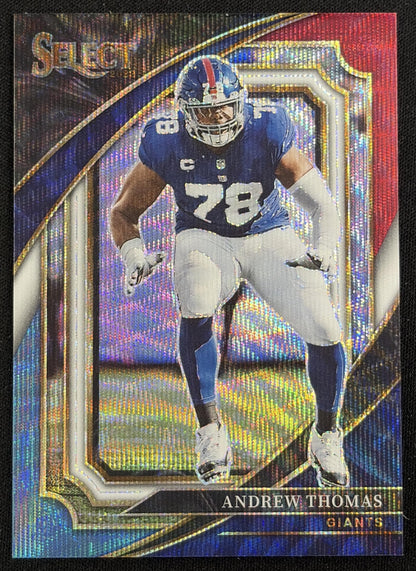 Andrew Thomas 2022 Panini Select Tri Color Prizm /149 Giants Sports Trading Card