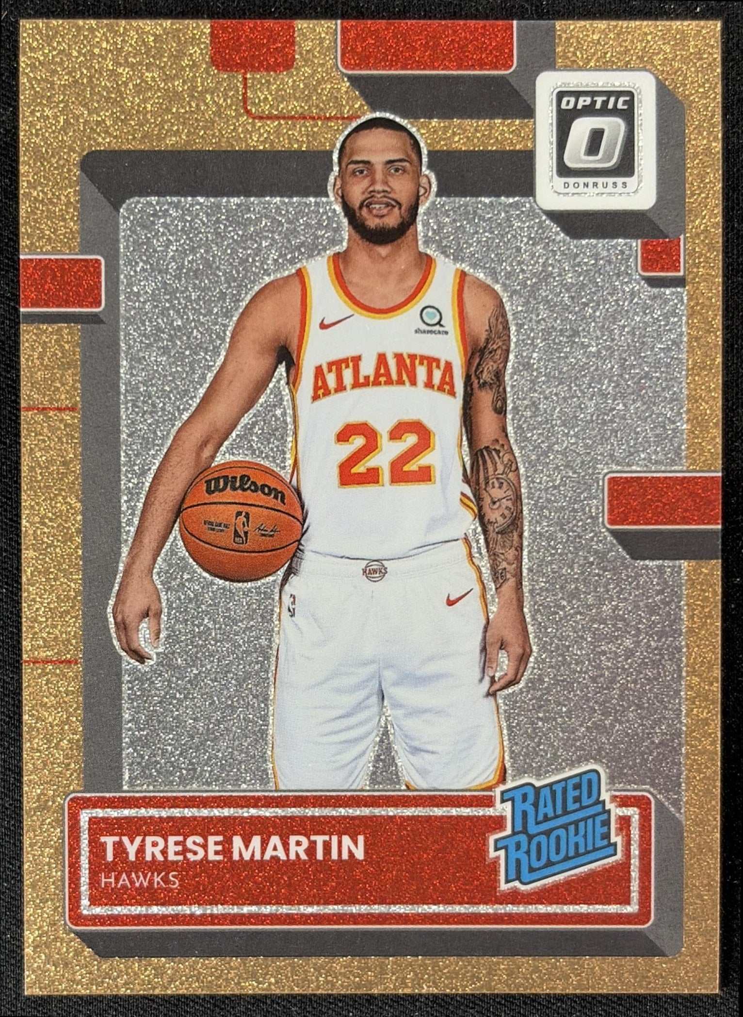 Tyrese Martin 2022 Panini Donruss Optic Copper Glitter /99 Hawks front