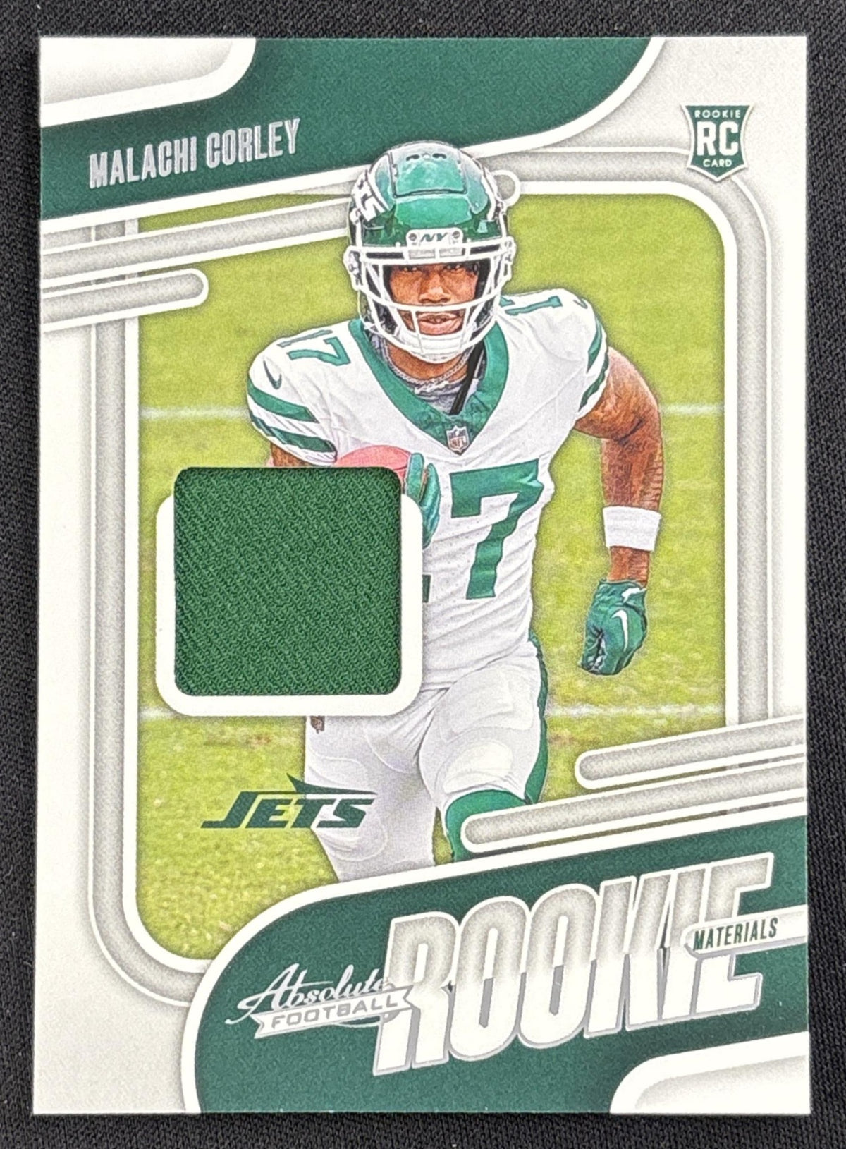 Malachi Corley 2024 Panini Absolute Rookie Materials Jets