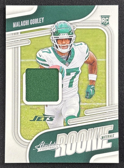 Malachi Corley 2024 Panini Absolute Rookie Materials Jets