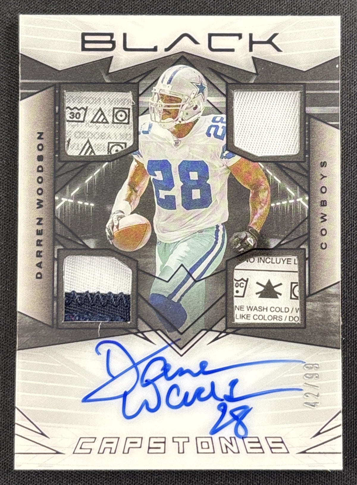 Darren Woodson 2024 Panini Black Capstones Auto /99 Cowboys
