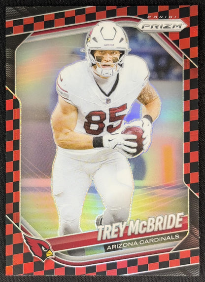 Trey McBride 2025 Panini Prizm Black & Red Checker Cardinals front
