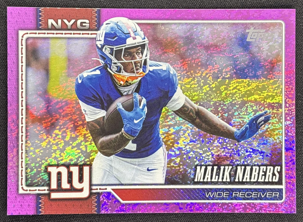 Malik Nabers 2026 Topps Pink Holo Foil Giants front