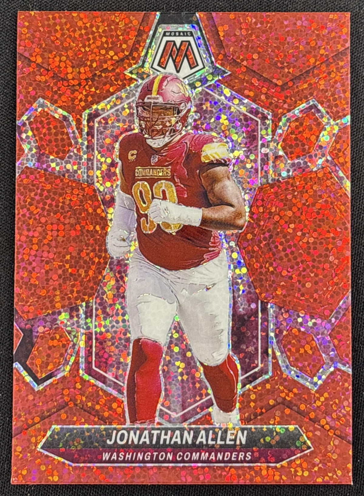Jonathan Allen 2024 Panini Mosaic Red Sparkle Prizm Commanders
