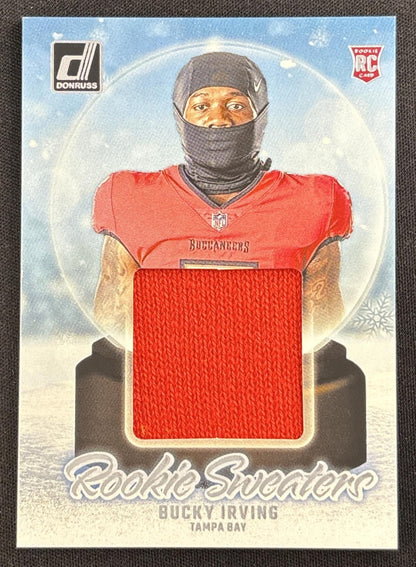 Bucky Irving 2024 Panini Donruss Rookie Holiday Sweater Buccaneers #1