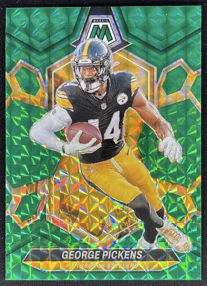 George Pickens 2024 Panini Mosaic Green Prizm Steelers Sports Trading Cards