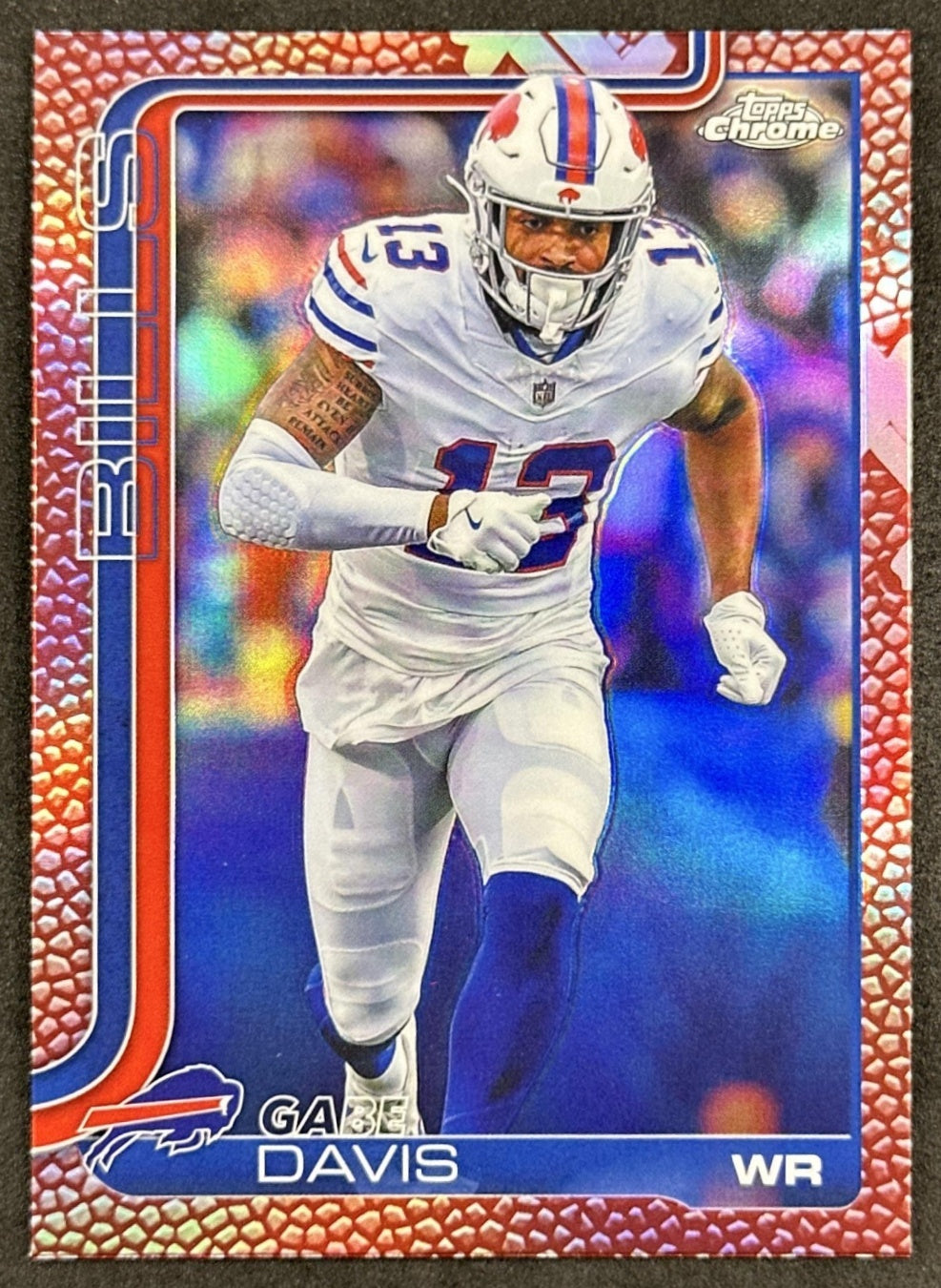 Gabe Davis 2025 Topps Chrome Football Leather Refractor Bills