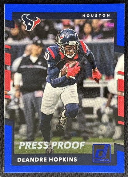 DeAndre Hopkins 2017 Panini Donruss Press Proof Blue Texans Sports Trading Cards