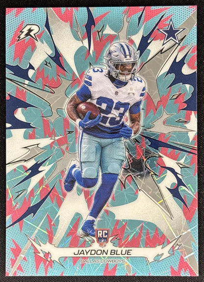 Jaydon Blue 2025 Topps Resurgence Sky and Pink Shock Refractor Cowboys