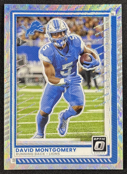 David Montgomery 2025 Panini Donruss Optic Wave Prizm /300 Lions