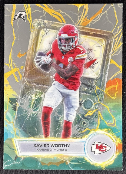 Xavier Worthy 2025 Topps Resurgence Voltaic Chiefs