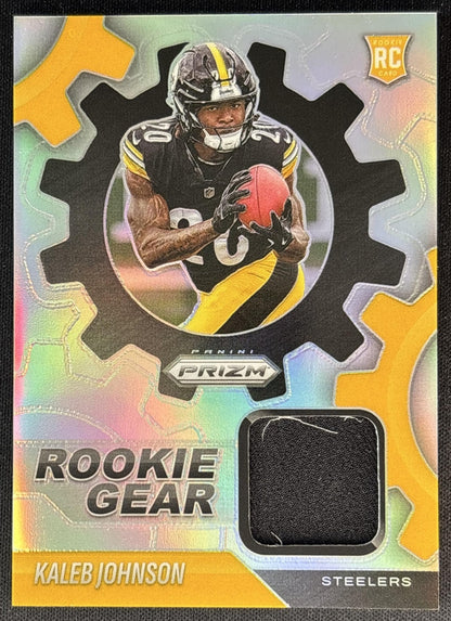 Kaleb Johnson 2025 Panini Prizm Rookie Gear Steelers