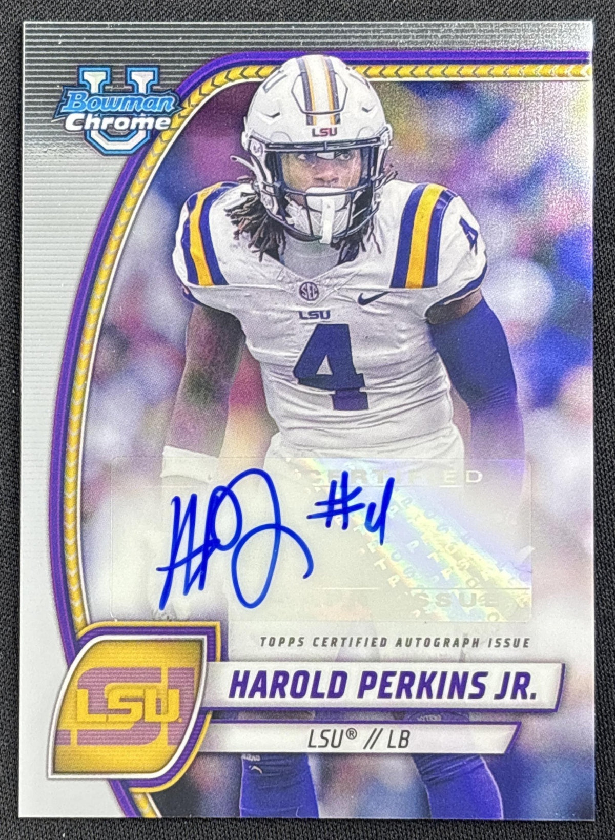 Harold Perkins Jr. 2024 Bowman Chrome University Prospect Auto Tigers