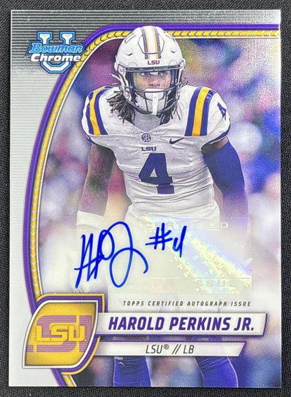 Harold Perkins Jr. 2024 Bowman Chrome University Prospect Auto Tigers
