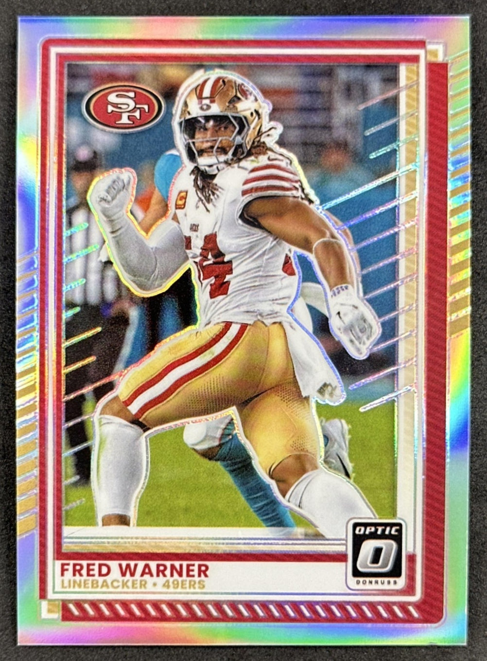 Fred Warner 2025 Panini Donruss Optic Holo Prizm 49ers front
