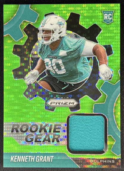 Kenneth Grant 2025 Panini Prizm Rookie Gear Neon Green Pulsar Dolphins