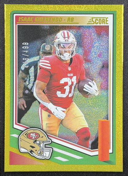 Isaac Guerendo 2025 Panini Score Dots Gold /499 49ers