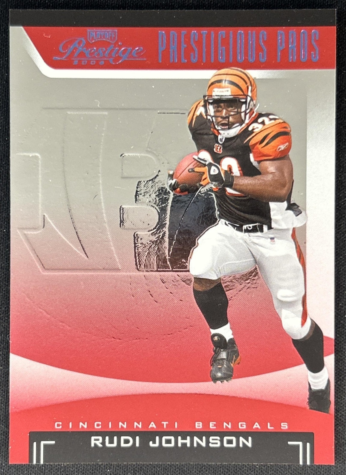 Rudi Johnson 2005 Playoff Prestige Prestigious Pros Red /150 Bengals front