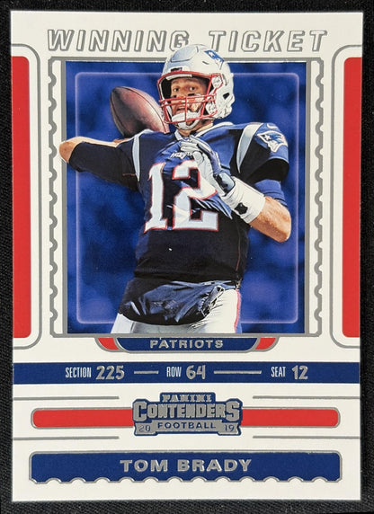 Tom Brady 2019 Panini Contenders Winning Ticket Patriots