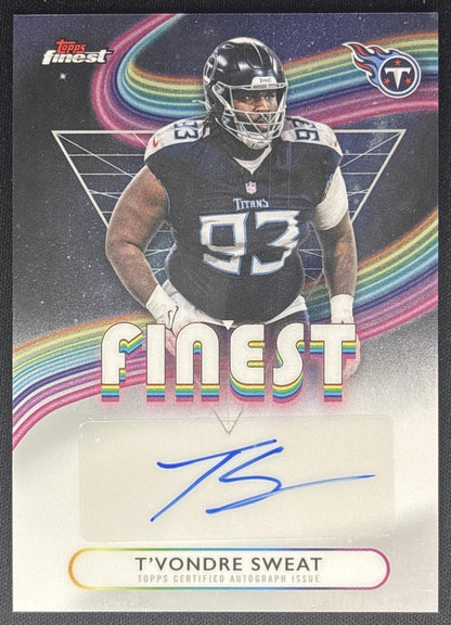 T'Vondre Sweat 2025 Topps Finest Auto Titans front
