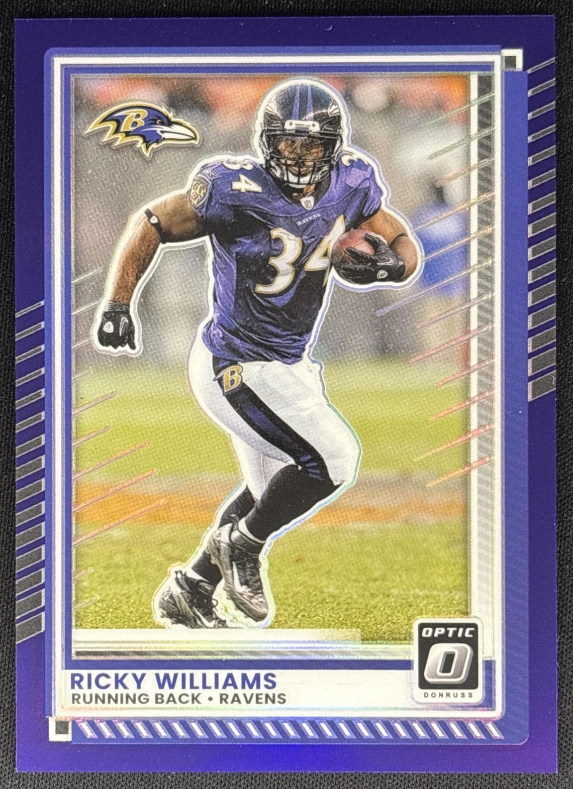 Ricky Williams 2025 Panini Donruss Optic Purple Prizm /60 Ravens Sports Trading Cards