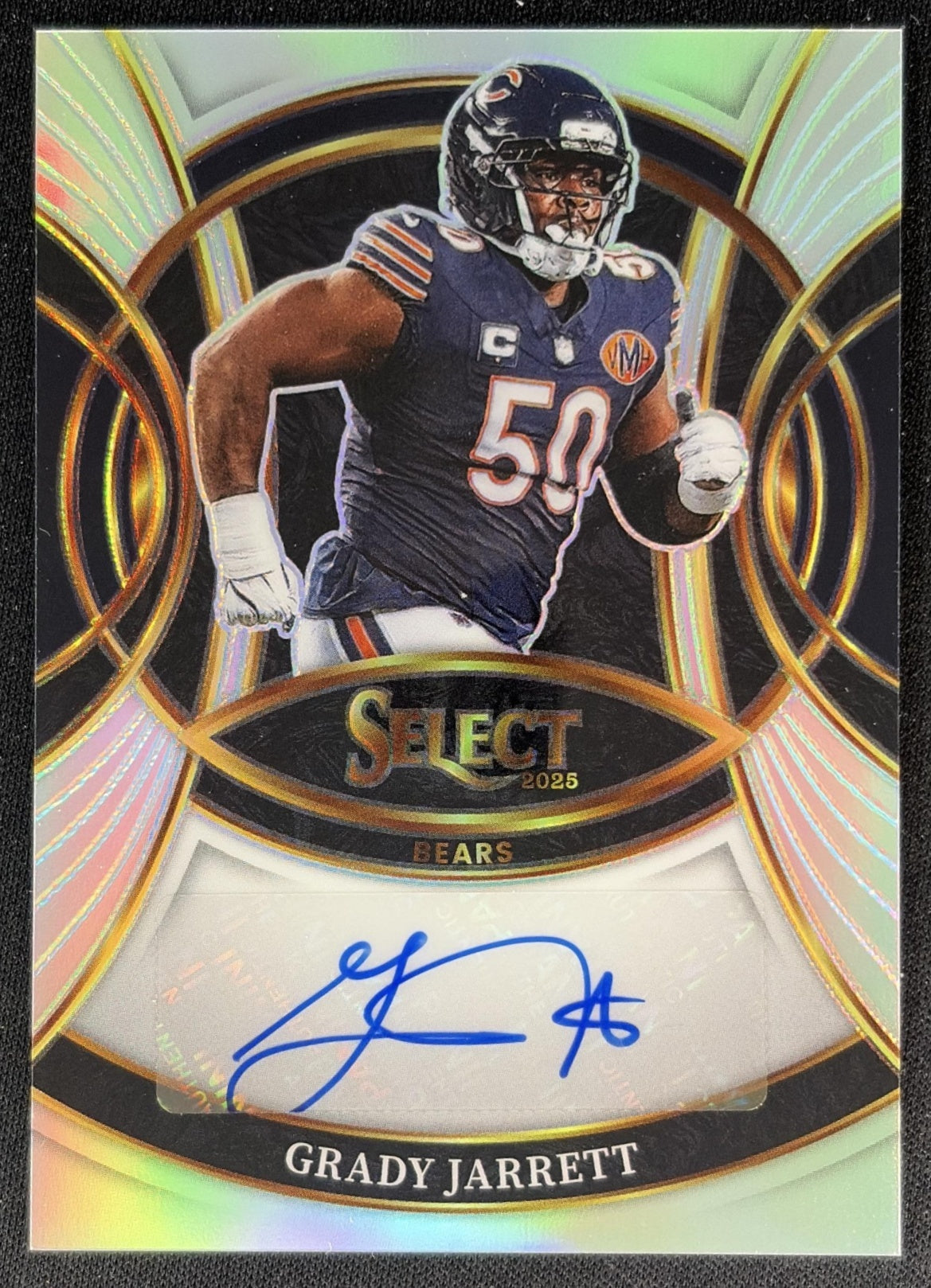Grady Jarrett 2025 Panini Select Signatures Silver Prizm Bears front