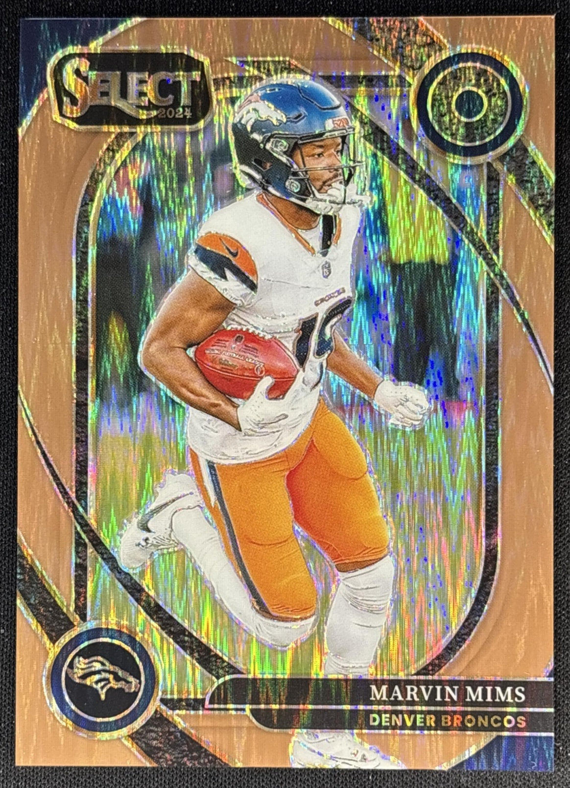 Marvin Mims 2024 Panini Select Club Copper Prizm Shock /299 Broncos