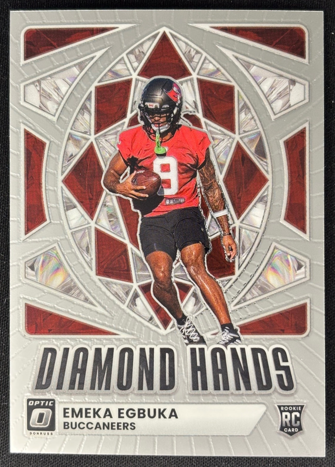 Emeka Egbuka 2025 Donruss Optic Diamond Hands Buccaneers Sports Trading Card