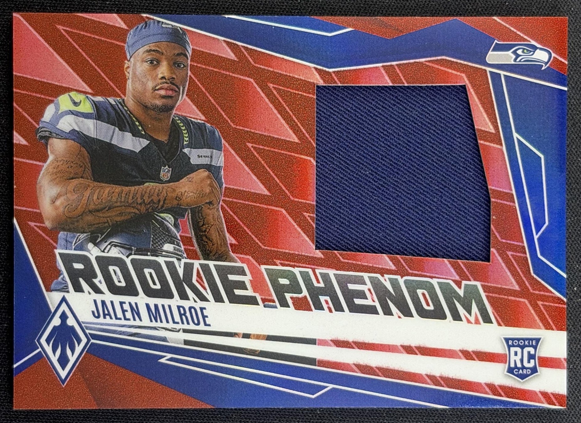 Jalen Milroe 2025 Panini Phoenix Rookie Phenom Jersey Red Prizm /299 Seahawks