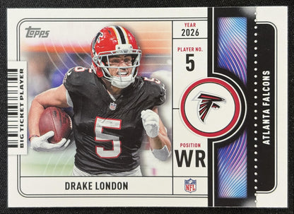 Drake London 2026 Topps Big Ticket Players Falcons front
