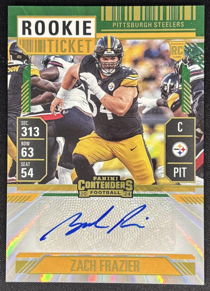 Zach Frazier 2024 Panini Contenders Rookie Ticket Auto Steelers