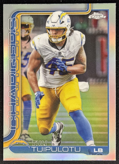 Tuli Tuipulotu 2025 Topps Chrome Refractor Chargers Sports Trading Cards