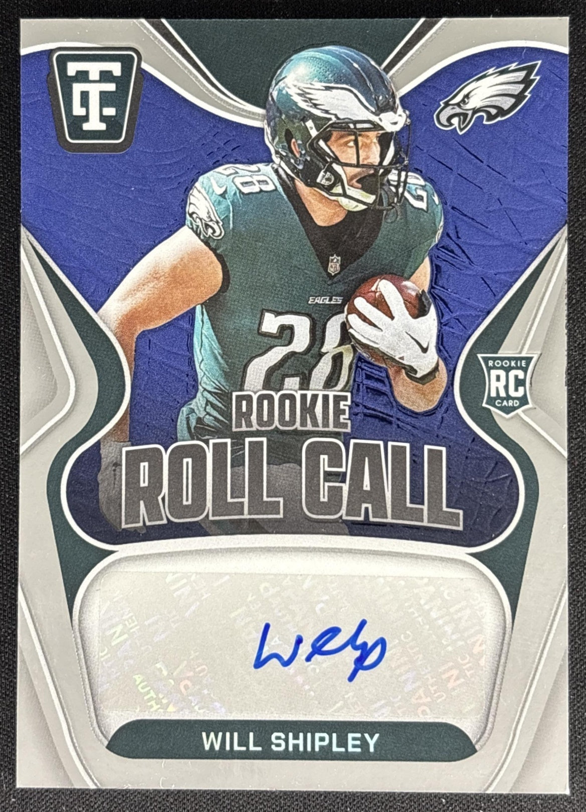 Will Shipley 2024 Totally Certified Rookie Roll Call Mirror Blue /50 Eagles