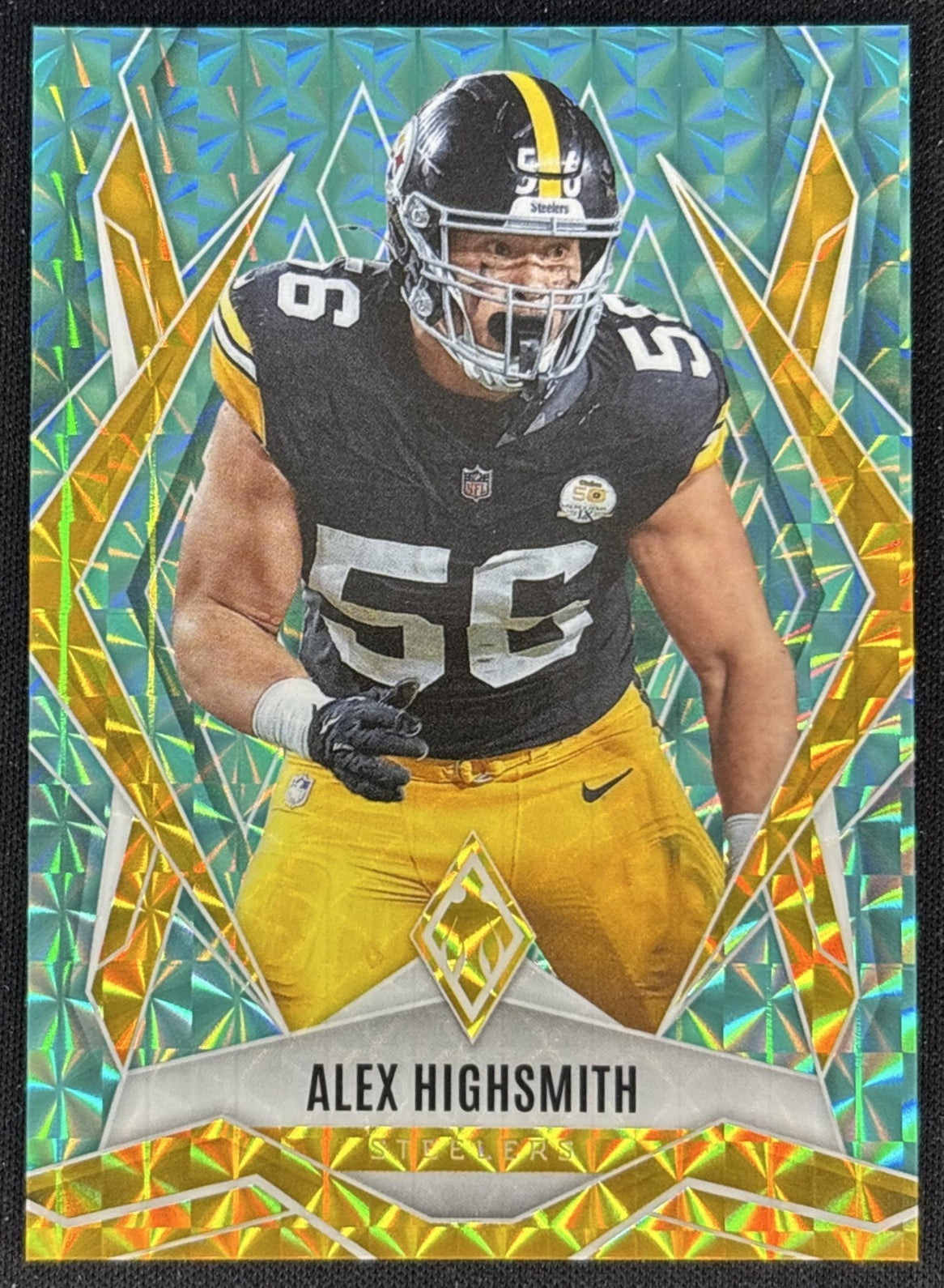 Alex Highsmith 2025 Panini Phoenix Teal Pyramids Prizm /225 Steelers front