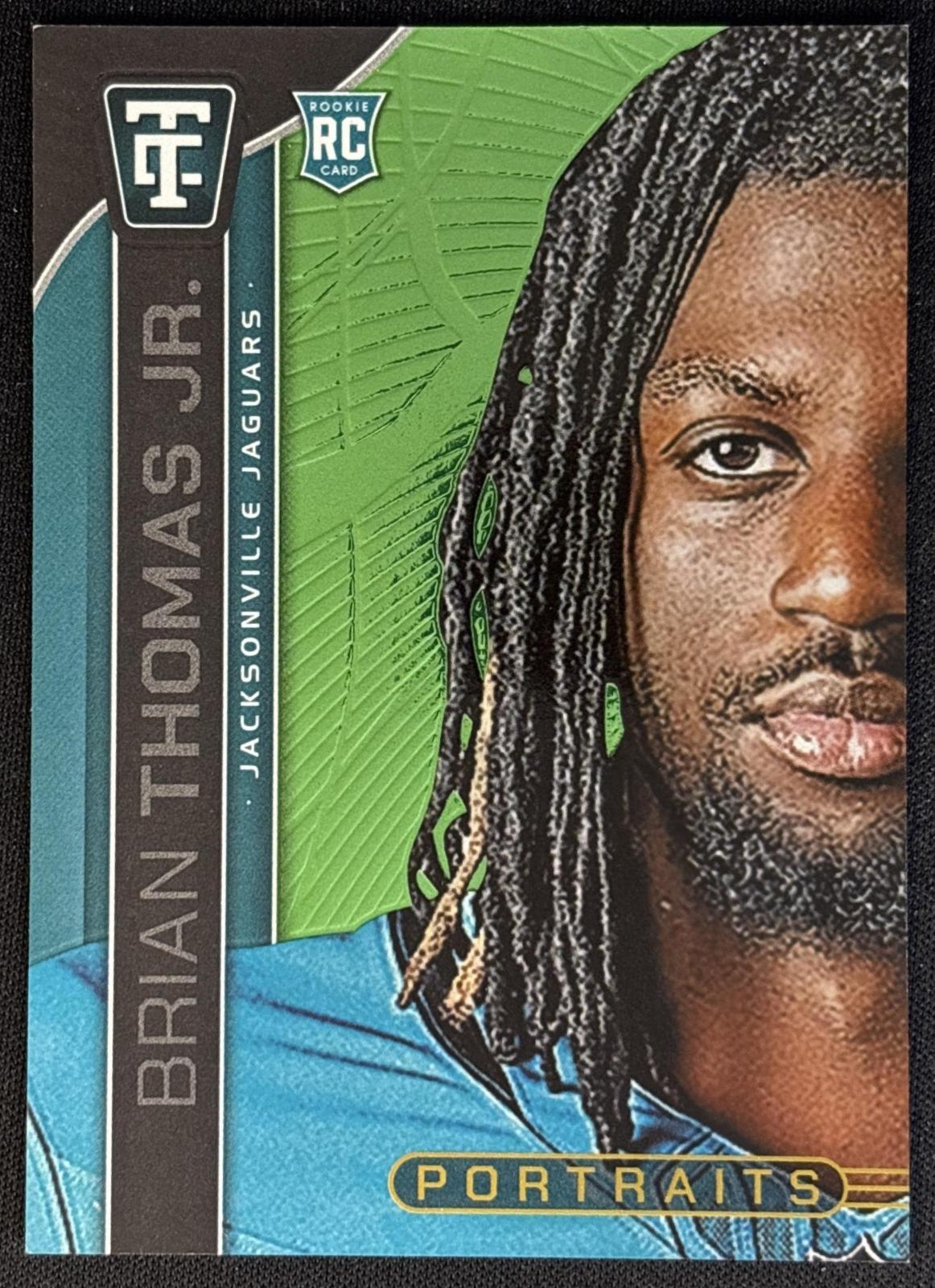 Brian Thomas Jr. 2024 Totally Certified Portraits Mirror Neon Green /299 Jaguars