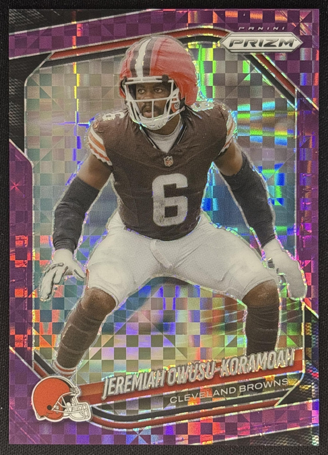 Jeremiah Owusu-Koramoah 2025 Panini Prizm Purple Power /49 Browns front