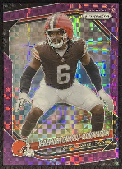Jeremiah Owusu-Koramoah 2025 Panini Prizm Purple Power /49 Browns front