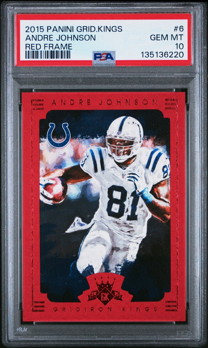 Andre Johnson 2015 Panini Gridiron Kings Red Framed PSA 10 Colts front