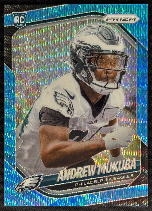 Andrew Mukuba 2025 Prizm Blue Wave /230 Eagles front