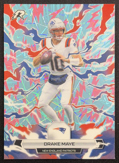 Drake Maye 2025 Topps Resurgence Sky Blue and Pink Shock Refractor Patriots New England Patriots