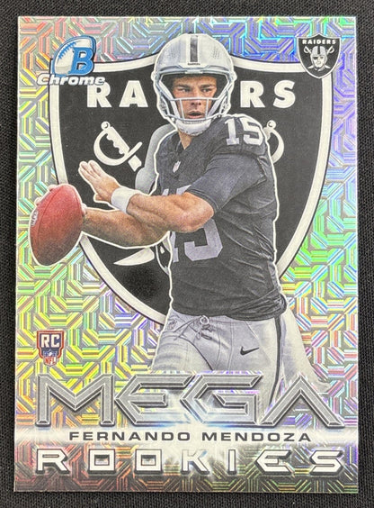 Fernando Mendoza 2026 Bowman Chrome Mega Rookies Mojo Refractor Raiders