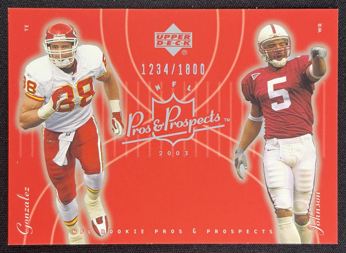 Tony Gonzalez 2003 Upper Deck Pros & Prospects /1800 Chiefs
