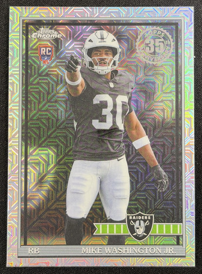 Mike Washington Jr. 2026 Topps 1991 Chrome Rookie Mojo Refractor Raiders