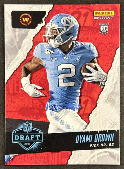 Dyami Brown 2021 Panini Instant NFL Draft Night Commanders Sports Trading Cards