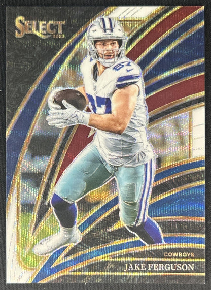 Jake Ferguson 2025 Panini Select Club Level Tri-Color Prizm /249 Cowboys front