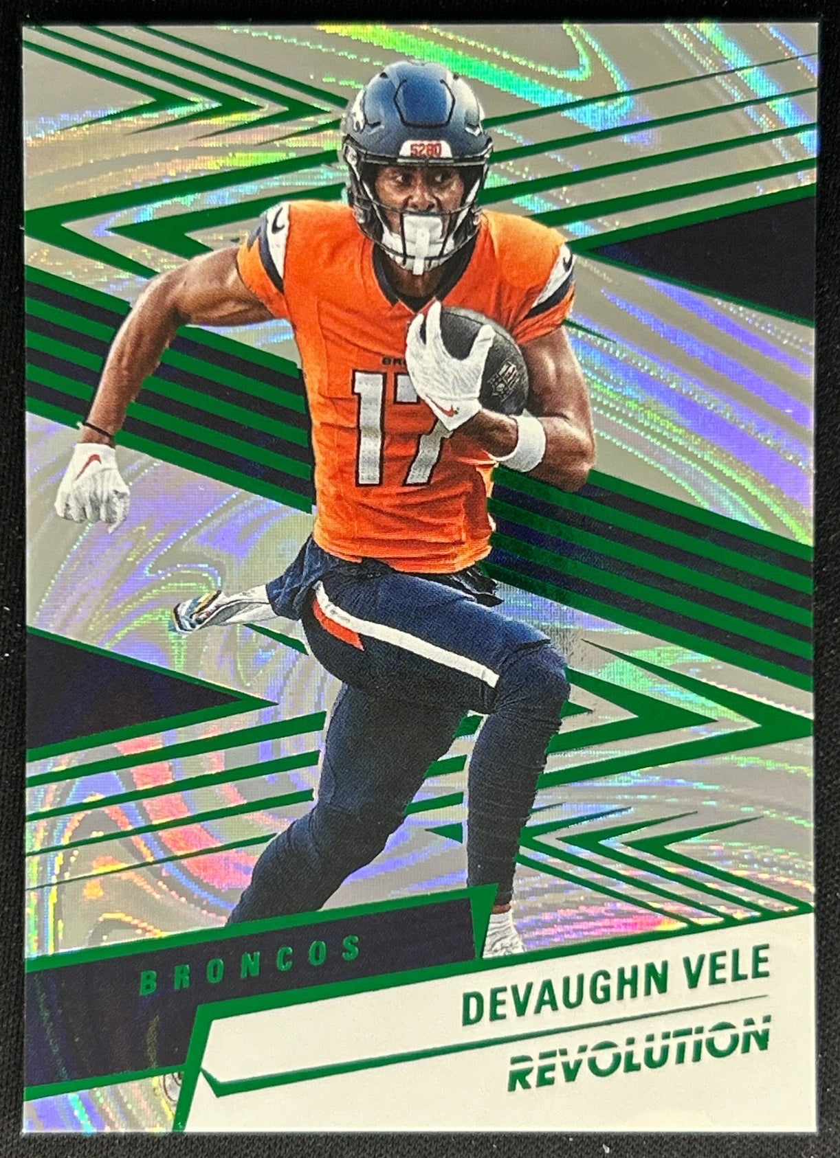 Devaughn Vele 2025 Panini Revolution Green Swirl /199 Broncos Sports Trading Cards