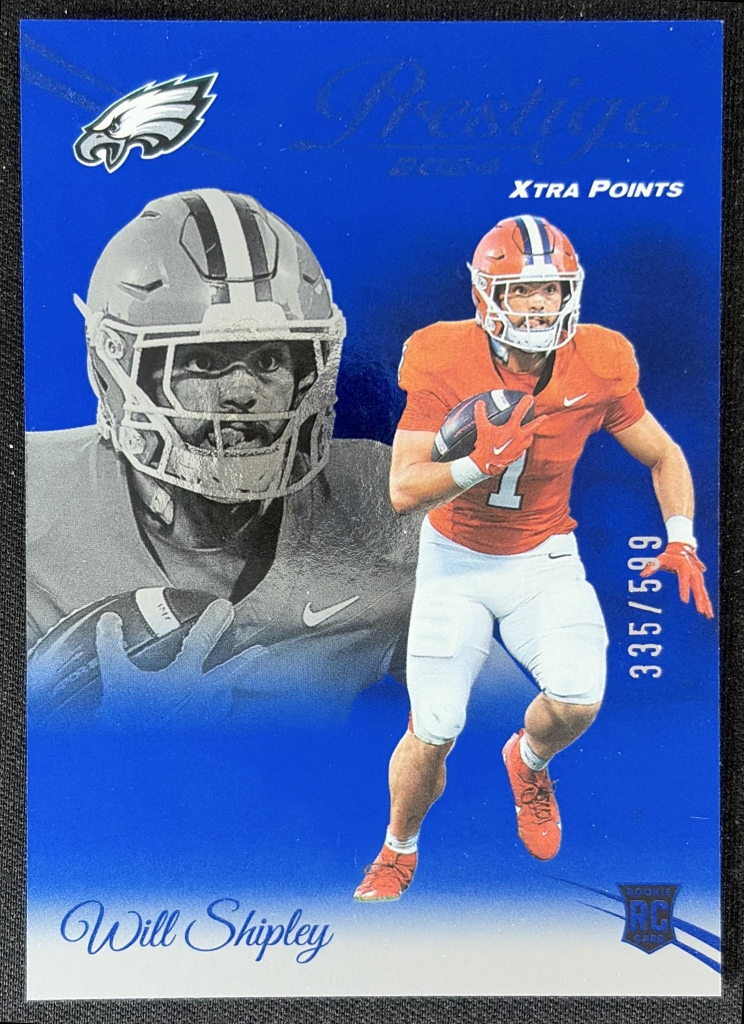 Will Shipley 2024 Panini Prestige Blue Xtra Points /599 Eagles