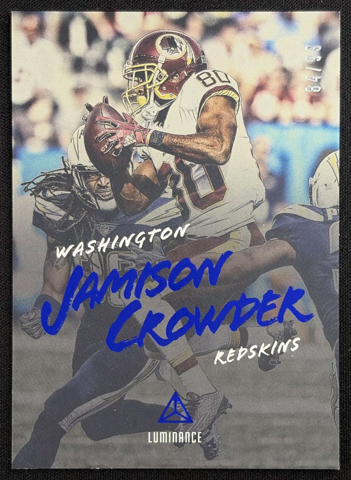 Jamison Crowder 2018 Panini Luminance Blue /99 Redskins Washington Redskins Sports Trading Card