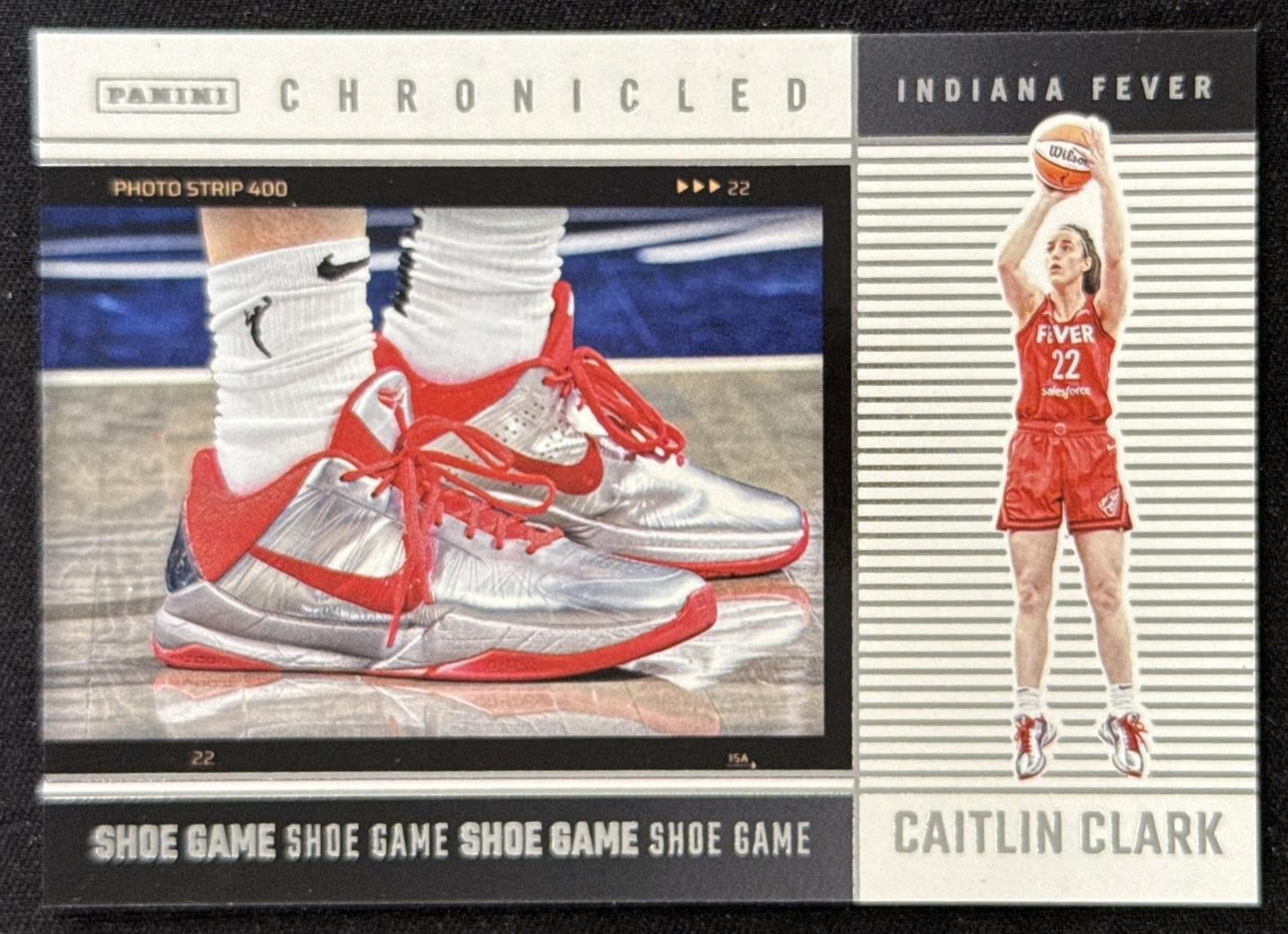 Caitlin Clark 2025 Panini Chronicled Shoe Game Fever 79 Sports Trading Card