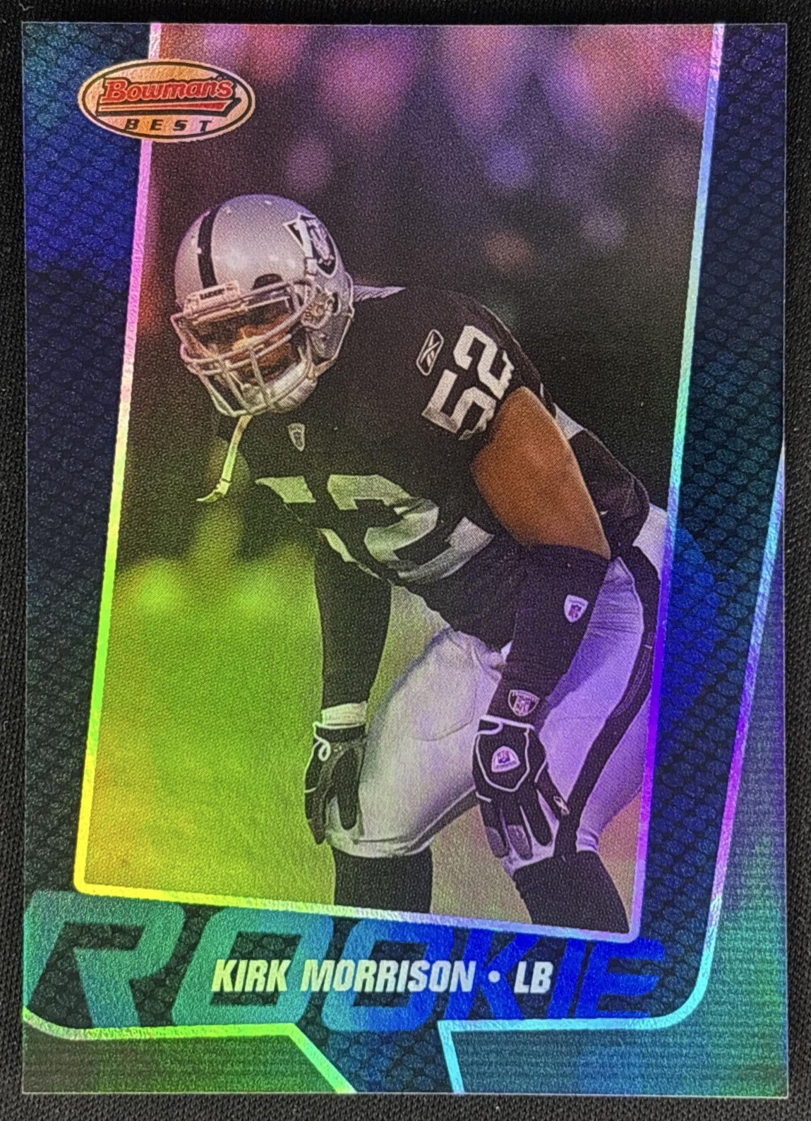 Kirk Morrison 2005 Bowman's Best Blue /1399 Raiders Sports Trading Cards